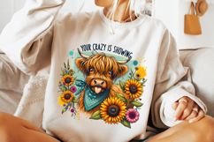 Your Crazy Is Showing PNG, Funny Cow PNG, Sarcastic PNG Product Image 3