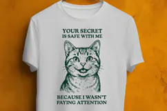 Funny Cat Your Secret Is Safe With Me SVG Meme PNG Product Image 3