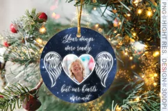 Memorial Christmas ornament, photo frame christmas template Product Image 1