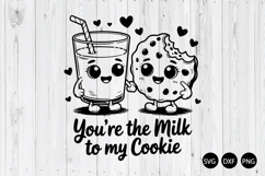 You&#039;re the Milk to My Cookie SVG, Foodie Valentine SVG Product Image 1