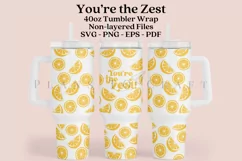 youre the zest lemon puns 40oz quencher tumbler sublimation full wrap high resolution transparant background