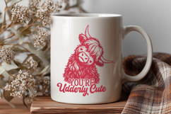 You’re Udderly Cute SVG, Cute Highland Cow Valentine Design Product Image 2