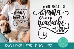 Funny Sarcastic SVG Cut File - You Smell Like Drama Product Image 1