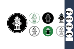Fire hydrant icons with black and green color variations in Product Image 1