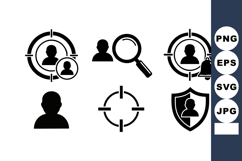 User profile security target icons with notifications and sh Product Image 1