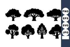 Tree silhouettes collection with various shapes and styles f Product Image 1
