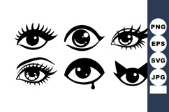 of five black and white eye designs different styles vector Product Image 1