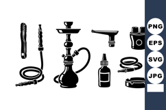 Hookah smoking accessories with hose, mouthpiece, lighter, Product Image 1