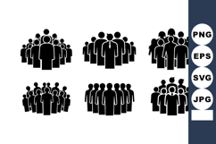 Group of People Icons in Various Arrangements Vector Illustr Product Image 1