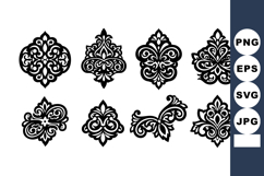Decorative black ornamental floral vector elements for elega Product Image 1