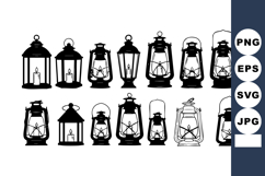 Vintage lantern silhouettes collection with various shapes a Product Image 1