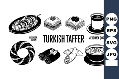 Turkish taffee traditional food vector with kebab, pastry, Product Image 1