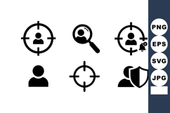User target icons with magnifying glass and shield protecti Product Image 1