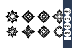 Black ornamental decorative vintage floral design elements Product Image 1