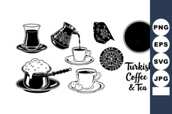 Turkish coffee and tea traditional beverage with cezve cup Product Image 1