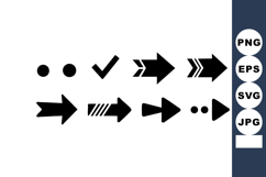 of black arrow icons and check mark symbols in vector style Product Image 1