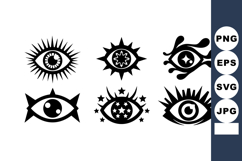 Abstract eye icons collection with mystical and symbolic bla Product Image 1