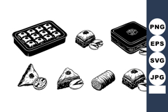 Traditional Middle Eastern Baklava Sweets Vector with Pastr Product Image 1