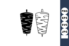 Vertical black and white textured meat skewers for kebab or Product Image 1