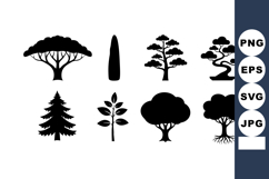 Tree silhouettes collection with different shapes and styles Product Image 1