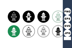 Fire hydrant icon with black and green color variations in Product Image 1