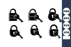 Padlock with key icons secure access concept vector design Product Image 1