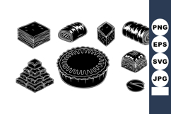 Assorted traditional sweet pastries and desserts in vintage Product Image 1