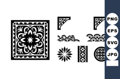 Ornamental decorative elements with floral and geometric pa Product Image 1