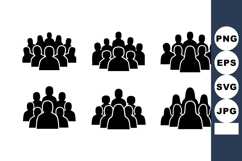 Group silhouettes icons with various crowd sizes and shapes Product Image 1