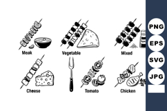 Skewers variety with meat vegetable cheese tomato chicken an Product Image 1