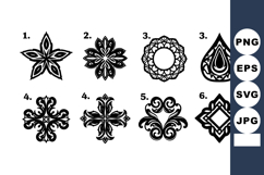 Ornamental black vector floral and geometric design elements Product Image 1
