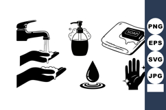 Hand washing hygiene routine with soap bar liquid soap dispe Product Image 1