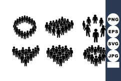 Vector silhouettes of groups of people in different shapes w Product Image 1
