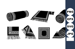 Traditional rolled and folded carpet vector design with deco Product Image 1