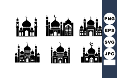 Islamic mosque silhouette collection with various traditiona Product Image 1