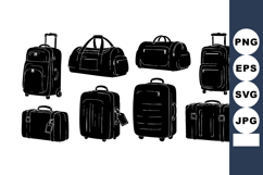 of black travel luggage bags and suitcases vector illustrati Product Image 1