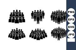 Crowd group people silhouettes in different formations stand Product Image 1