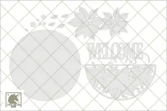 Christmas Poinsettia Welcome Sign SVG | Christmas Sign SVG Product Image 2