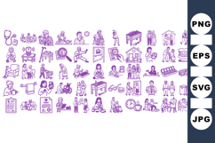 Senior Care Medical Icon Set for Health Projects Product Image 1