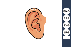 Human ear anatomy vector illustration with skin tone and sim Product Image 1