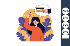 Woman holding credit card with payment concept illustration Product Image 1