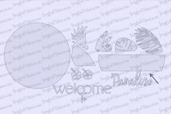 Welcome to Paradise Door Hanger SVG | Tropical Wood Round Product Image 3