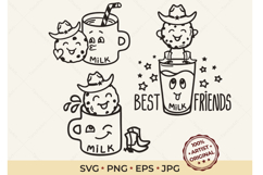 Cowboy Cookie Clipart Funny Milk SVG Product Image 1