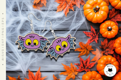 Cute Bat Halloween Laser Cut Earrings | Spooky Earrings Product Image 3