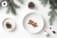 Cute Winter Birds Laser Cut | Christmas Stud Earrings Product Image 5