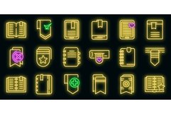 Bookmark icons set vector neon Product Image 1