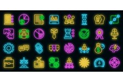 Business collaboration icons set vector neon Product Image 1