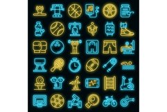 Physical activity icons set vector neon Product Image 1