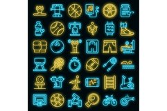 Physical activity icons set vector neon Product Image 1