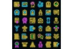 Experience icons set vector neon Product Image 1